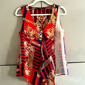 ARK & CO. PRINT SLEEVELESS TOP S